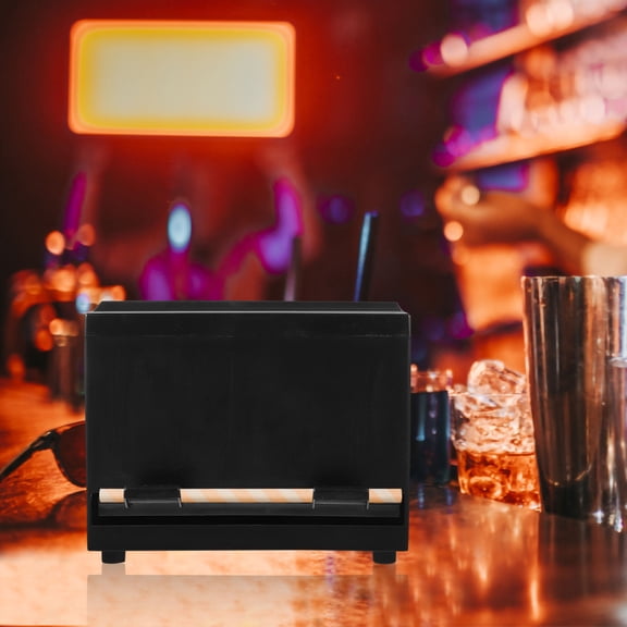ETHZZLE Brown Plastic Push-Type Automatic Straw Box for Cafes and Restaurants