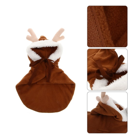 ETHZZLE Christmas Pet Costume Brown Elk Cloak Soft Comfortable Pet Cape for Photo Shoots