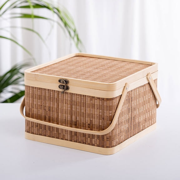 ETHZZLE Woven Egg Basket Bamboo Brown 1Pack Basket