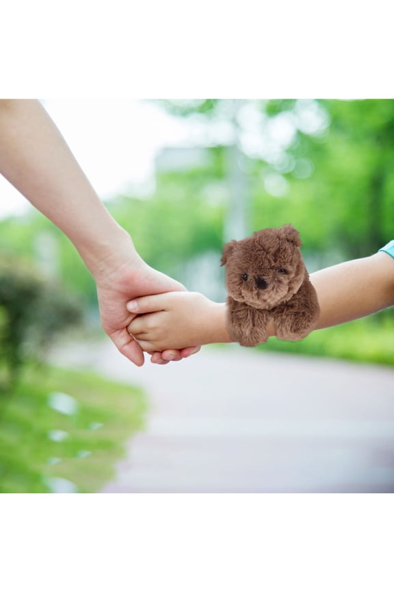 Brown Plush Animal Snap Bracelet Soft and Comfortable Wristband Ideal for Party Favors, , and Fun Decor
