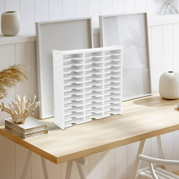 ETHZZLE CD Organizer White Plastic Storage for Office Organization 1Pack