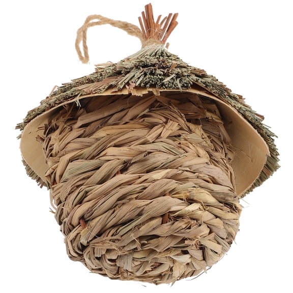 ETHZZLE Chocolate Straw Parrot House Natural Hanging Bird Nest for Garden Window Or Balcony Decor