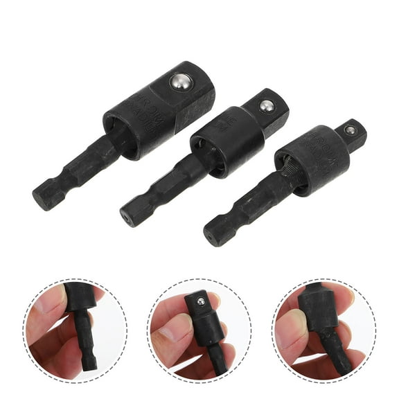 ETHZZLE 2Sets Steel Drill Sockets Adapter Set with 360 Degree Rotatable Metal Impact Driver