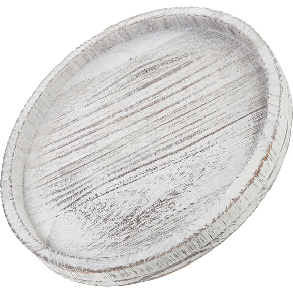 ETHZZLE Circle Wood Table Tray Round Wooden Candle Holder 1Pcs