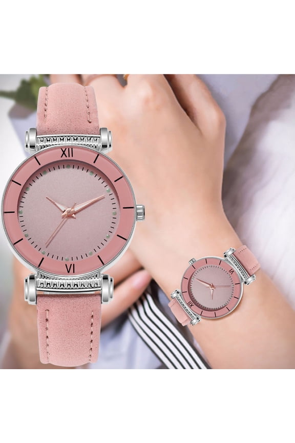 1Pack Women's Quartz Watch Simple Lady Wrist Watch Timekeeping for School Daily Wearing