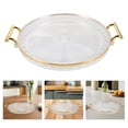 thumbnail image 1 of ETHZZLE Clear Plastic Serving Tray with Handles, Decorative Round Tea Cup Tray for Coffee Mugs and Small Items, 1 of 8