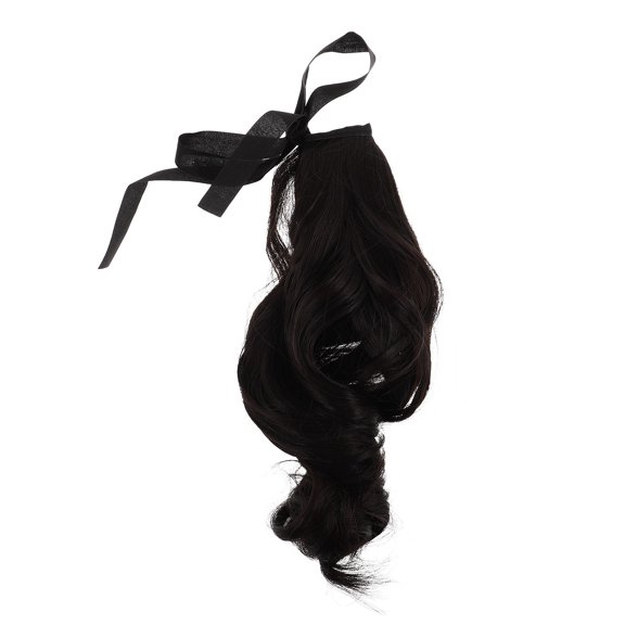 ETHZZLE Curly Drawstring Ponytail Brown Black Long Ponytail High Temperature Fiber 1Pack