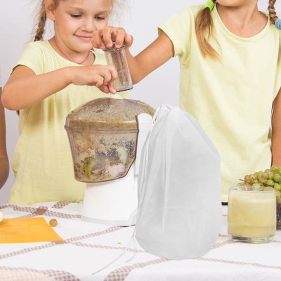ETHZZLE Mesh Tea Strainer Nut Milk Bag White Nylon Filtration Home Users 1Set
