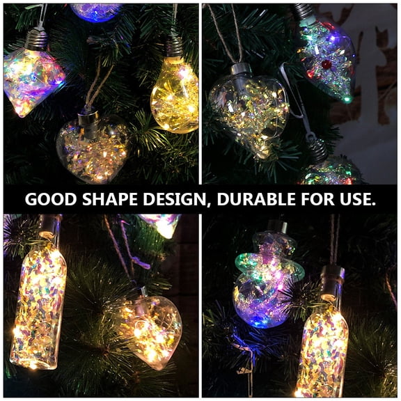 ETHZZLE Colorful Bottle String Lights with White Plastic Ornaments, Seasonal Christmas Decor, 1 Set for Holiday Decoration