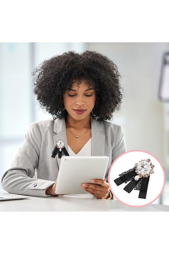 Elegant Black Shirt Bow Tie Lace Neck Tie Clothes Accessory Comfortable Material