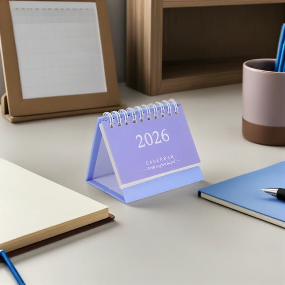 ETHZZLE Compact Lavender 2026 Standing Desk Calendar with Thick Paper for Daily Use