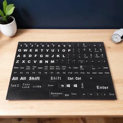 ETHZZLE Computer Keyboard Stickers Black Letter Labels for Home Use Easy to Remove