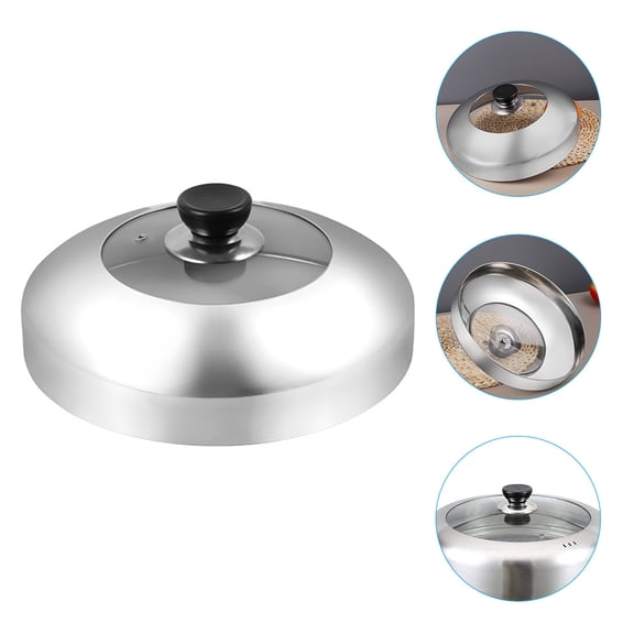 ETHZZLE Stainless Steel Round Cookware Lid 1 Piece Kitchen Cover for Home Cooking Use