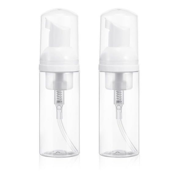 ETHZZLE 2Pcs Transparent Plastic Travel Bottles Foaming Soap Pump Dispenser for Liquid Storage