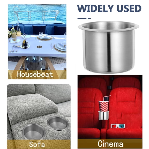 ETHZZLE Versatile Aluminum Universal Cup Holder Insert for Marine Boat Yacht and Work Desk