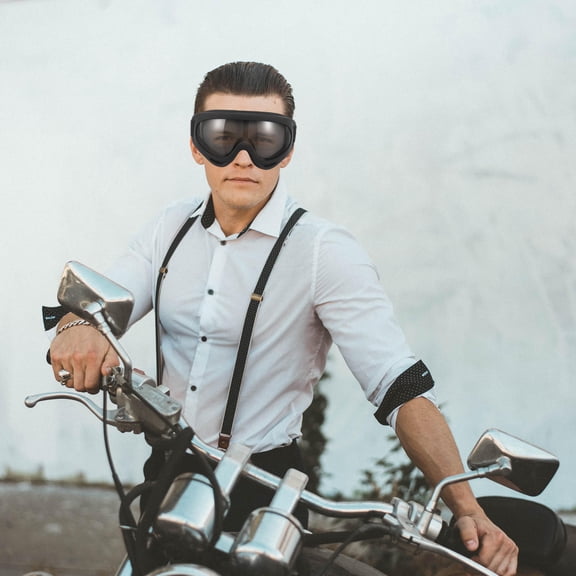 ETHZZLE Cyclist Glasses Windproof Goggles Anti Glare Tpu Black for Mountain Climbing 1 Pair Back to School