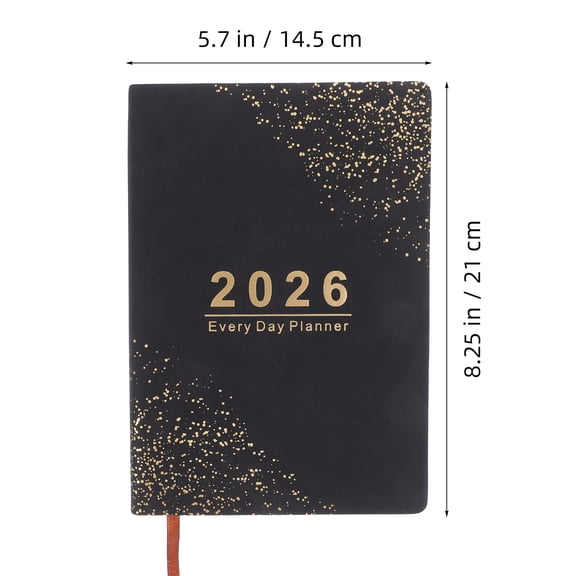 ETHZZLE 2026 Personal Planner Black Schedule Book with Monthly Weekly Views for Work and School