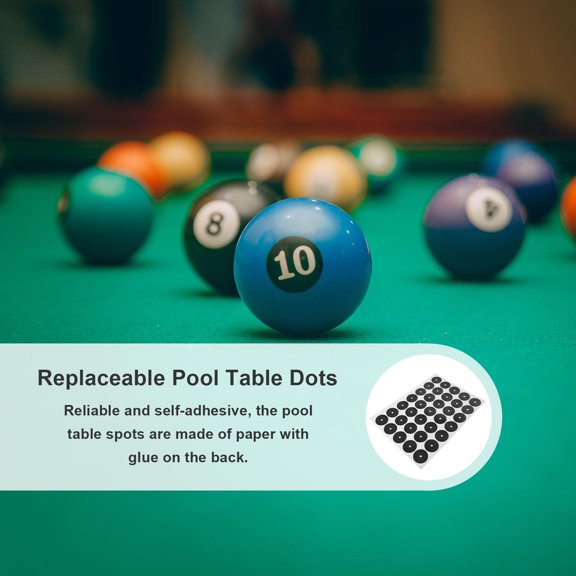 ETHZZLE Black Self Adhesive Billiard Spot Stickers with Precise Cutting for Pool Tables