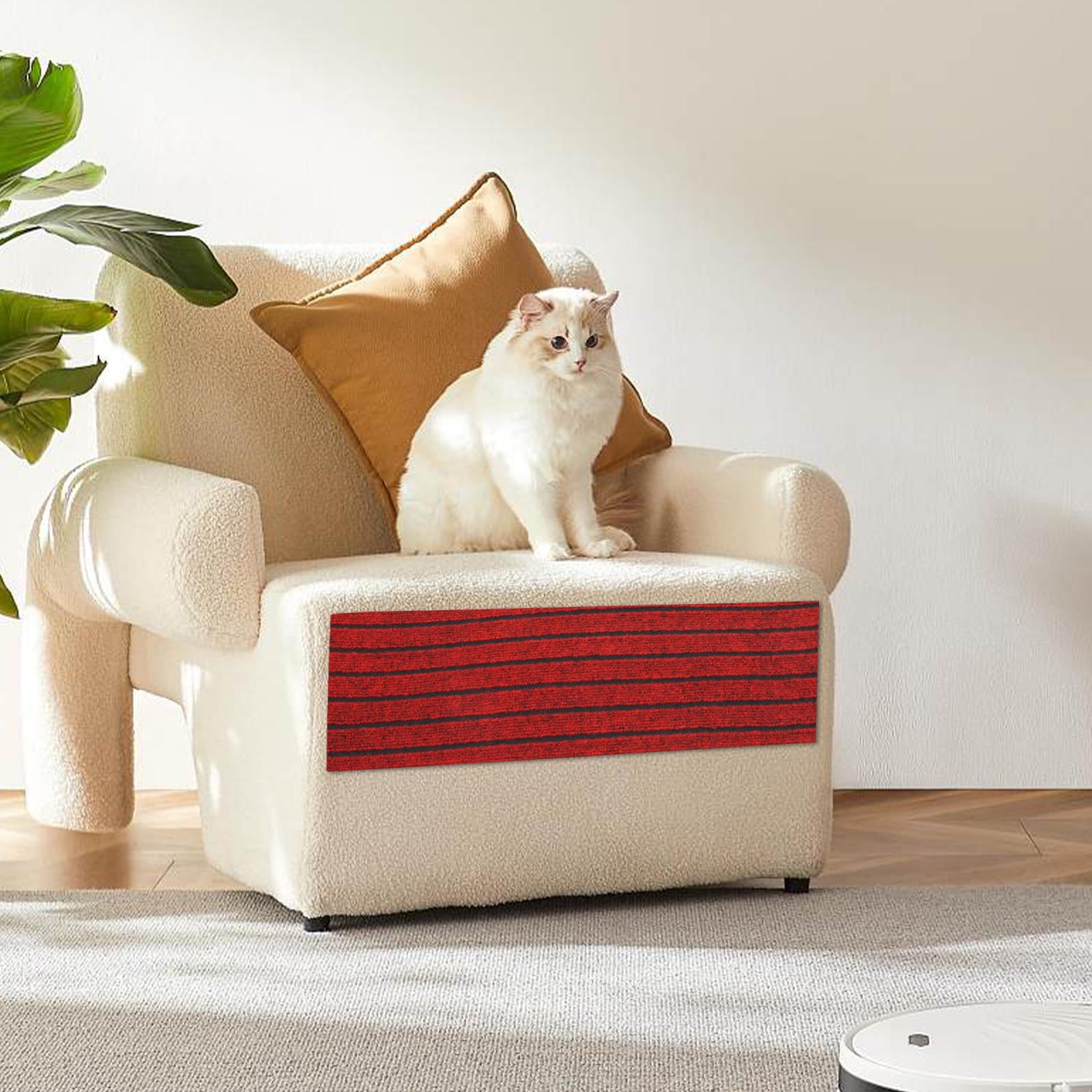 ETHZZLE Dark Red Cat Scratching Pad Self Adhesive Carpet Mat for Stairs ...