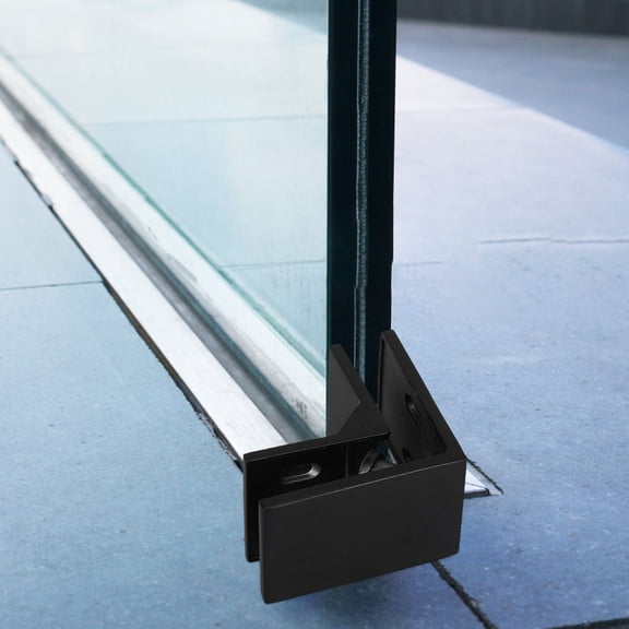 ETHZZLE 304 Stainless Steel Black 90 Glass Railing Clamp Weatherproof Deck Hardware