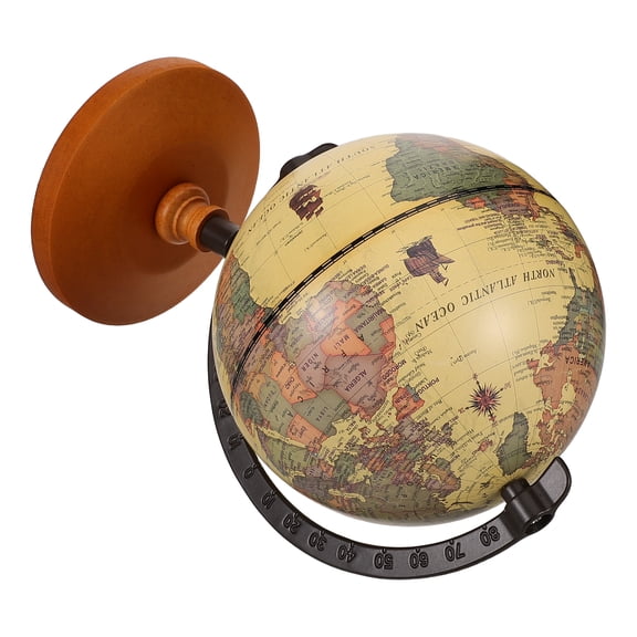 ETHZZLE Vintage Decorative Globe with Stand Metal and Wood for Office and Home Decor