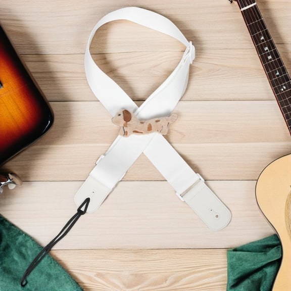 ETHZZLE Decorative Guitar Straps: Adjustable 3D Plush Fluffy Dog Guitar Straps Replacement Belt Musical Instrument Accessories for Travel Outdoor