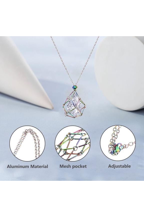 Decorative Metal Crystal Necklace Holder Cage for Hanging Stone Pendants