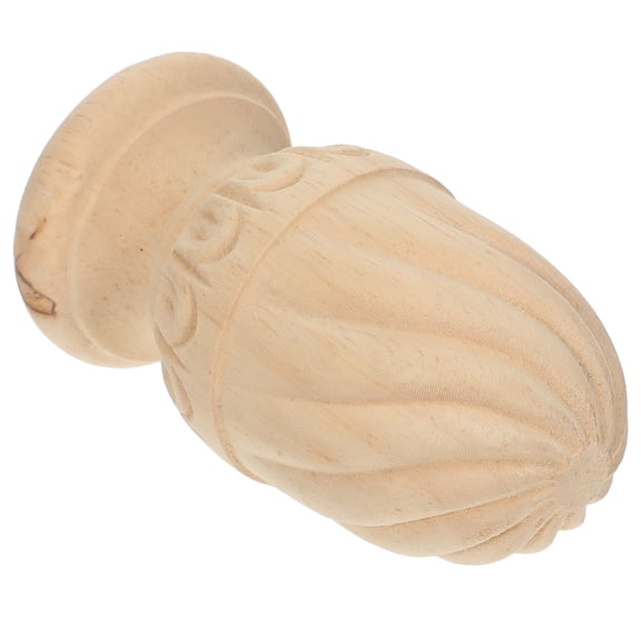 ETHZZLE Unfinished Beige Wooden Pineapple Finial for Home Staircase and Furniture