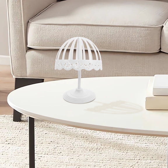 ETHZZLE Plastic Hat Rack Stand in White for Dome Shape Cap Display and Easy Organization