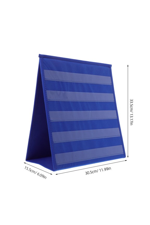 Desktop Pocket Chart in Blue with Multiple Pockets for Classroom and Study Organization