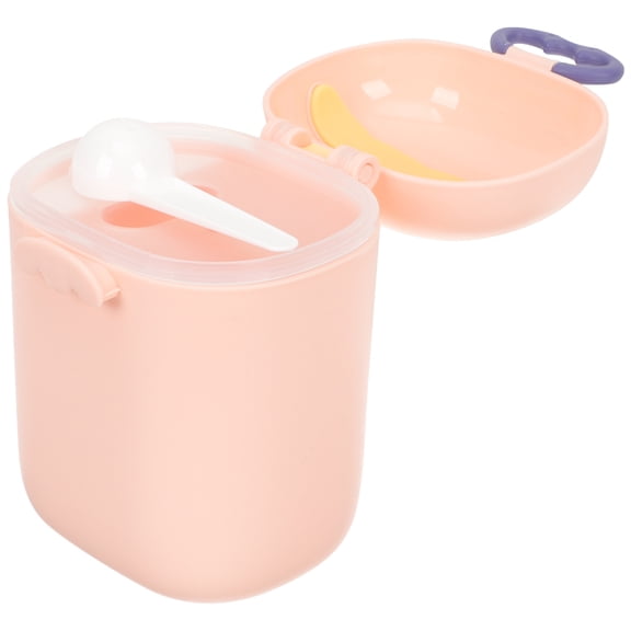 ETHZZLE Pink Milk Powder Container for Travel PP Storage Box with Scoop Portable Infant Food Holder 400ml