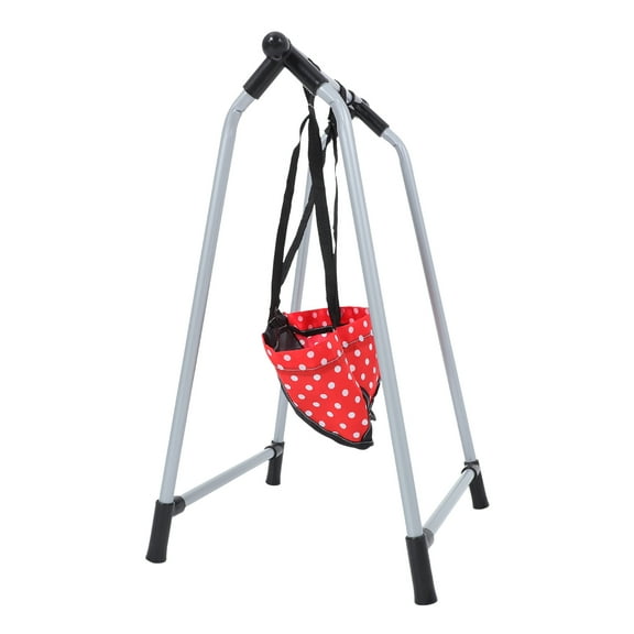 ETHZZLE Dollhouse Garden Swing Accessory with Red Cloth, 1 Piece for Indoor Role Play and Playtime Fun