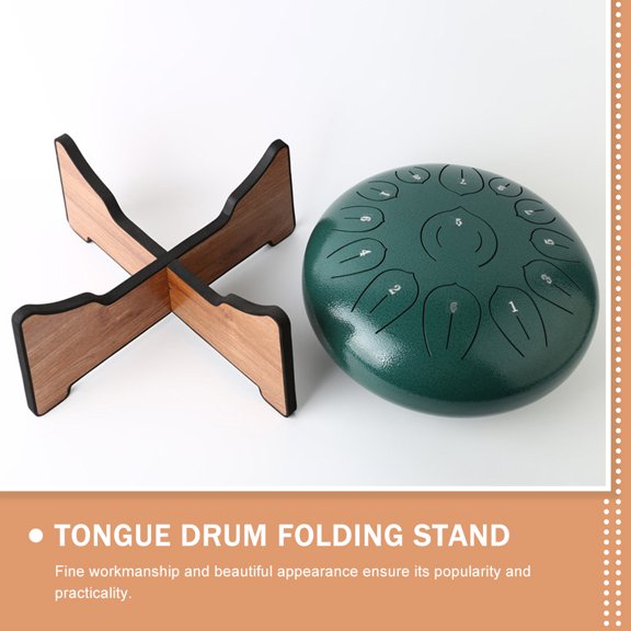 ETHZZLE Professional Steel Tongue Drum Floor Rack Light Brown Foldable Detachable Display Stand