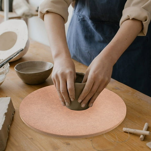 ETHZZLE Brown Wood Clay Wedging Board with Smooth Edges for Pottery Sculpture Making