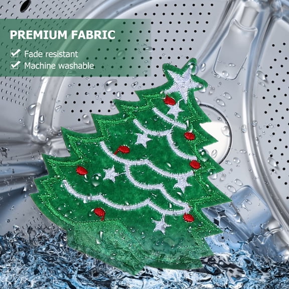 ETHZZLE 40Pcs Christmas Tree and Iron on Embroidered Patches Assorted Colors
