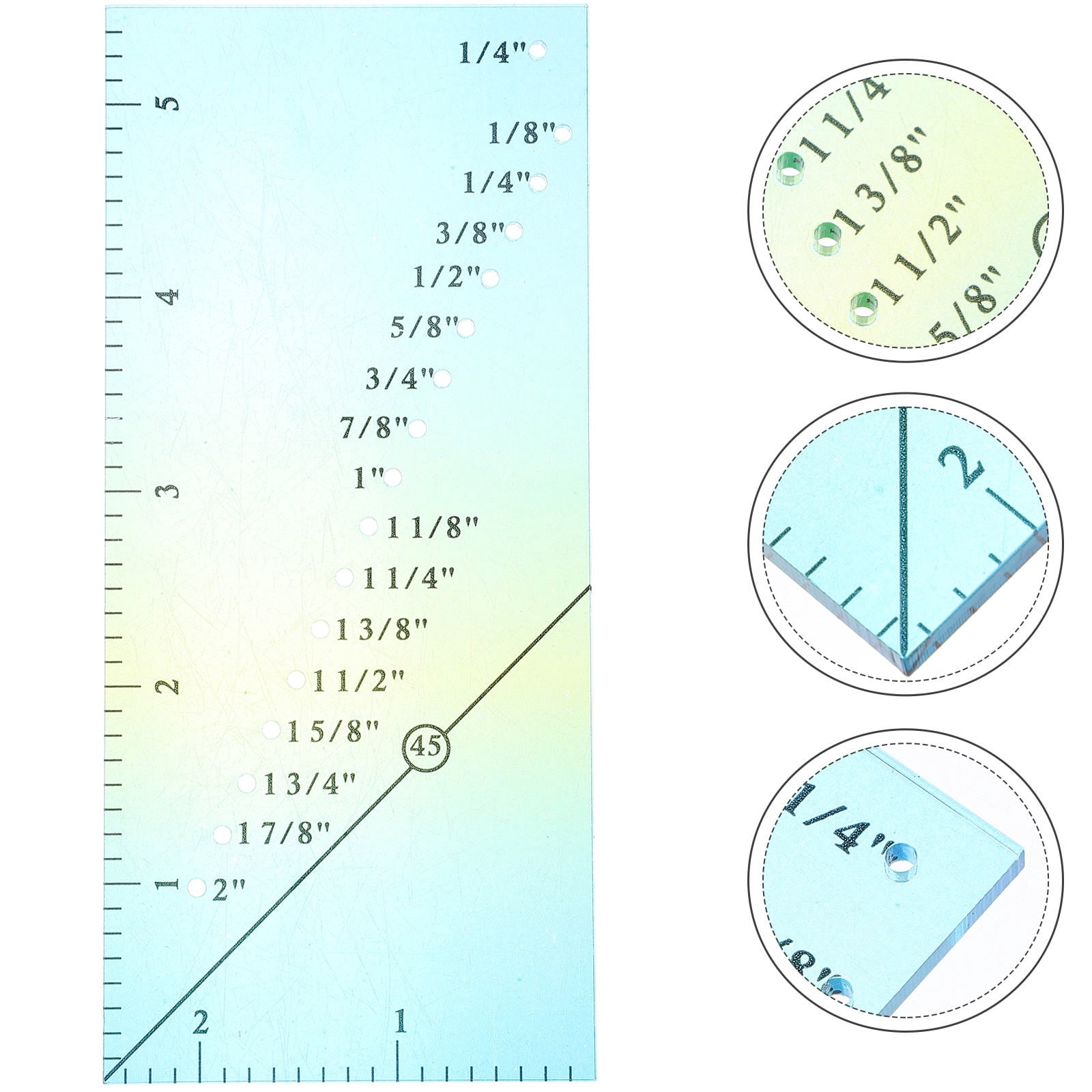 ETHZZLE Durable SkyBlue Acrylic Sew Seam Allowance Ruler for Accurate ...