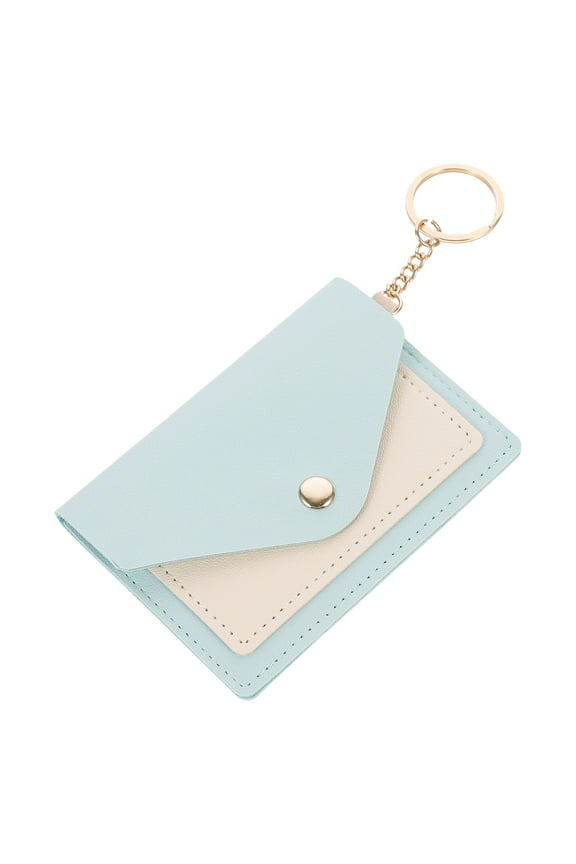 Durable Yellow Small Coin Purse Wallet Keychain with Snap Design for Convenient Storage