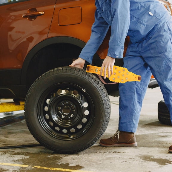 ETHZZLE Easy Install Orange Snow Tire Chains for Cars Universal Anti Skid Chains for Winter Roads
