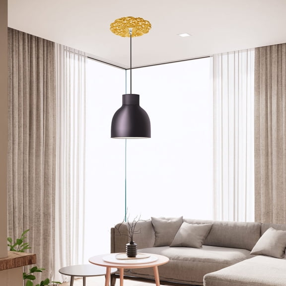 ETHZZLE Golden Ceiling Light Medallion Made of Sturdy Plastic for Elegant Room Decor