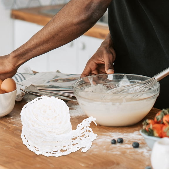 ETHZZLE White Cotton Thread Meat Netting Roll for Sausage Casings and Spooky Spider Web Decor Use