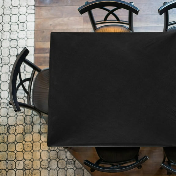 ETHZZLE Stretchable Black re Tablecloth Polyester Cover for Outdoor Picnic and Party Decor