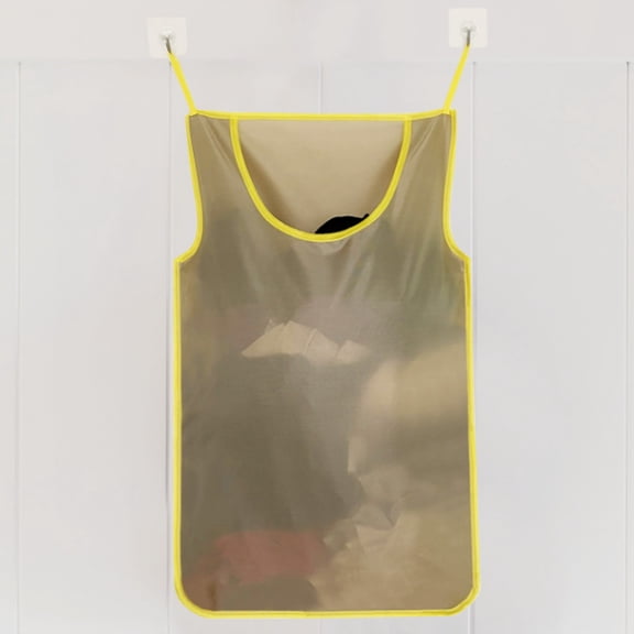 ETHZZLE Farmhouse Style Hanging Laundry Hamper with Sorting Pockets and Transparent Window for Easy Use