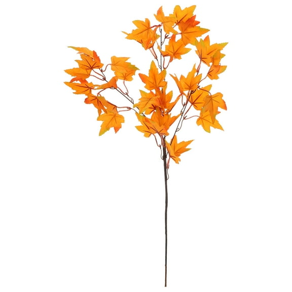 ETHZZLE Orange Faux Fall Maple Leaf Stem for Tsgiving and Rustic Vase Decoration