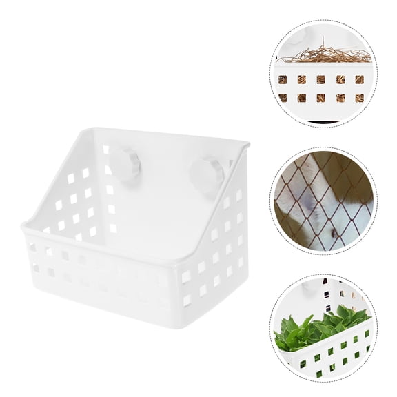 ETHZZLE Plastic White Hay Rack Feeder for Bunny Convenient Small Animal Holder