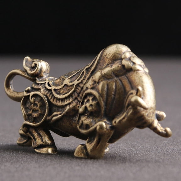 ETHZZLE Bull Figurine Office Tabletop Ornament Fine Craftsmanship Multi