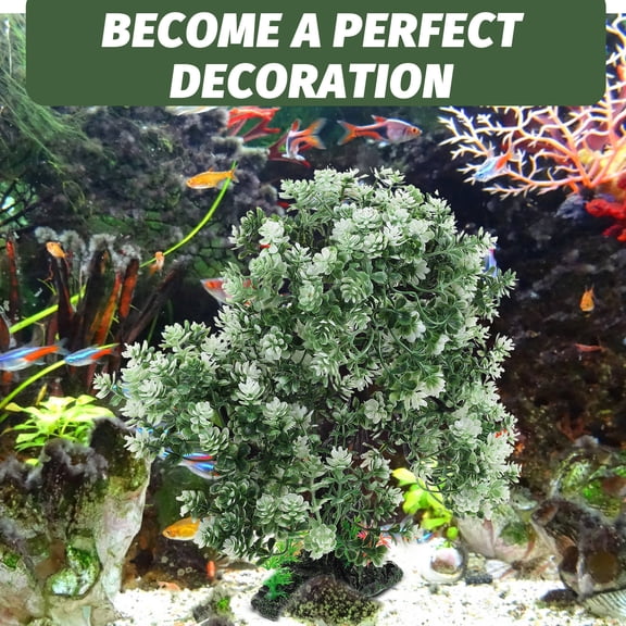 ETHZZLE Fish Tank Decor Artificial Resin Tree with Lifelike Green Simulation for Aquarium