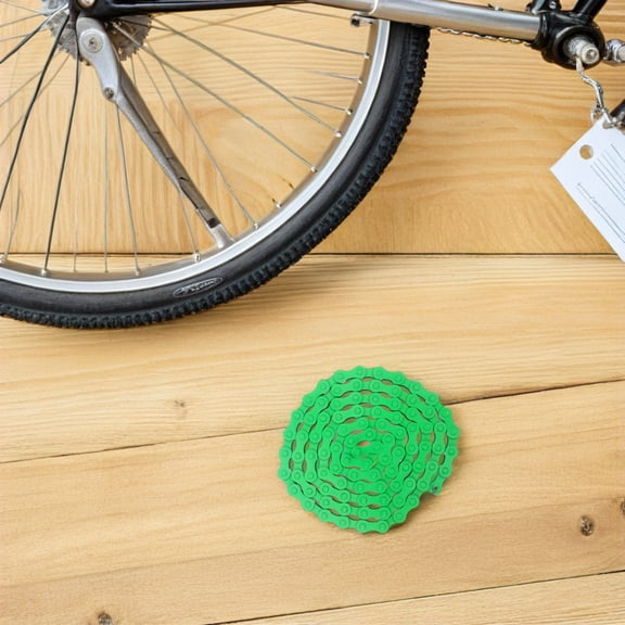 ETHZZLE Fixie Bike Chain: Single Speed Chain For Fixed Gear & Track Bikes - Bicycle Roller Steel Link - Cycling Accessory Replacement For Road Mountain Bicycle Green