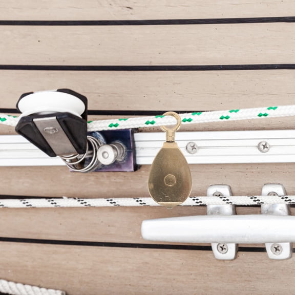 ETHZZLE Marine Flagpole Pulley System with Brass Hardware for Sailboats, Yachts, and Outdoor Use