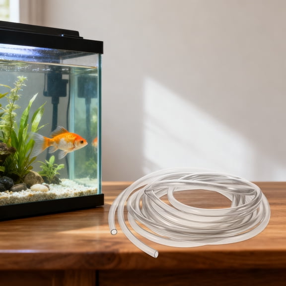 ETHZZLE Clear Vinyl Aquarium Hose with Clamp for Fish Tank Water Transfer and Gravel Waste Removal