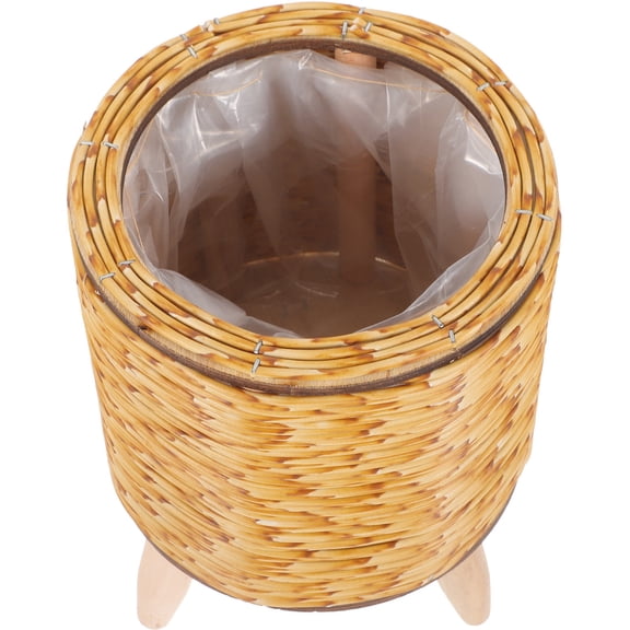 ETHZZLE Flower Basket Stand Woven Material Simple Flowerpot Light Brown 1 PCS